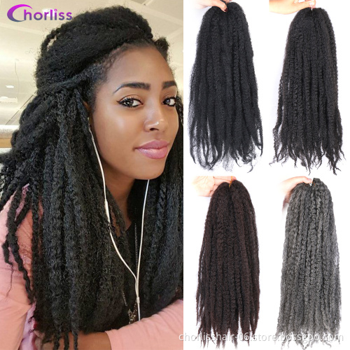 Hot Sellingcheap Ombre Long Soft Afro Kinky Curly Marley Braids Hair Twist Crochet Braids Hair Synthetic Braiding Hair Extension
